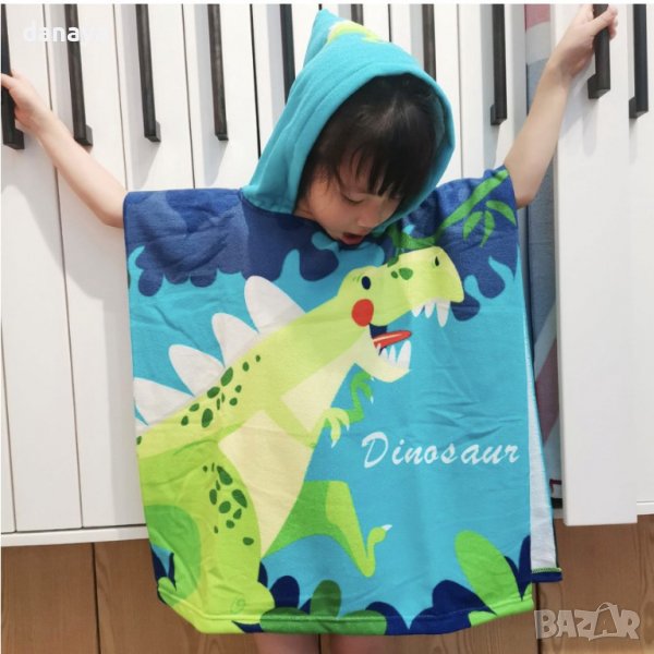 3648 Плажно детско пончо Динозавър, снимка 1