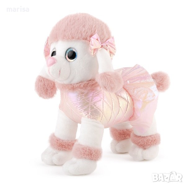 Плюшена играчка Пудел с панделки, розов, 24 см Код: 013205, снимка 1