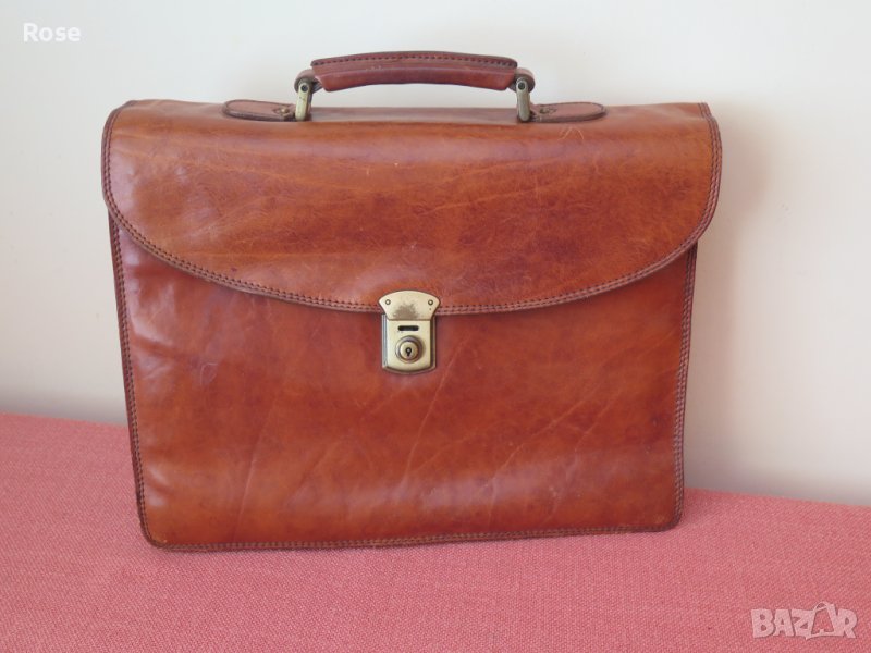 Vintage, Italy,кожена чанта за документи, бизнес чанта, снимка 1