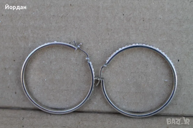 Дамски сребърни обеци с камъни, снимка 1