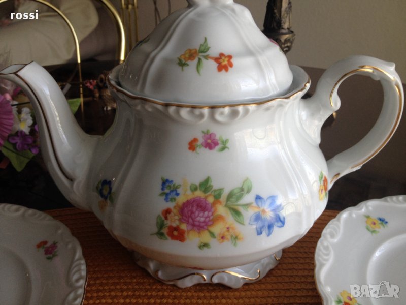 Vintage 1909-1925. Нов. Немски сервиз за кафе/чай и десерт за двама, кана и 2 тройни сета., снимка 1