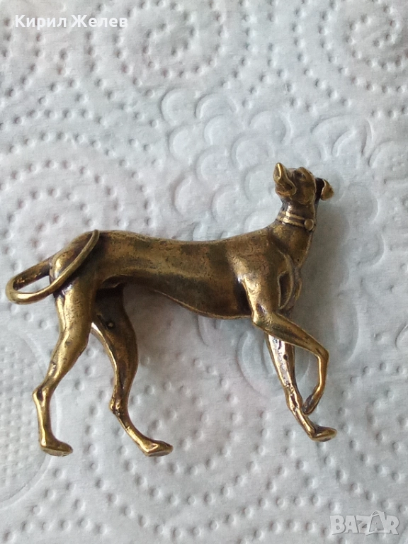 Бронзова фигурка на куче малка 52536, снимка 1