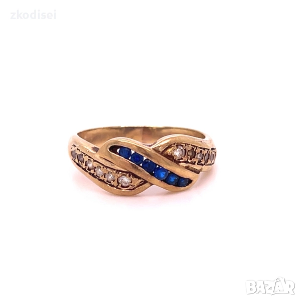 Златен дамски пръстен 4,93гр. размер:61 14кр. проба:585 модел:33752-1, снимка 1