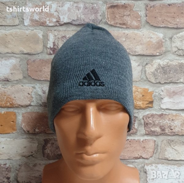 Нова зимна шапка с логото на марката ADIDAS (Адидас) в сив цвят, снимка 1