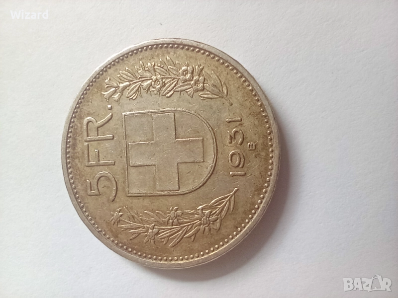 5 франка 1931 XF Швейцария сребро, снимка 1