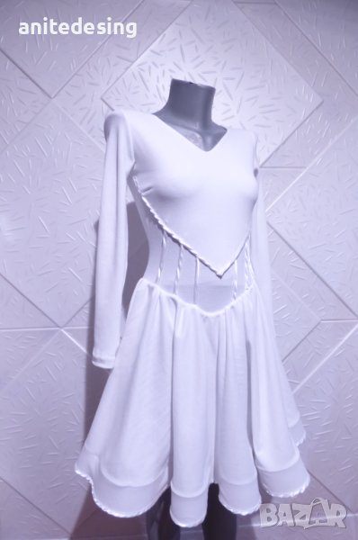 Бяла рокля за спортни танци , снимка 1
