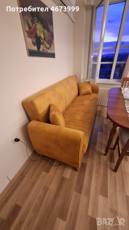 Диван клик-клак цвят горчица, снимка 1