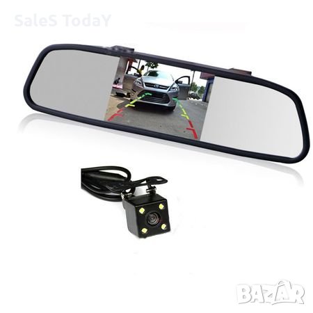 Парктроник Automat, система за подпомагане на паркирането огледало с монитор и камера за заден ход, снимка 1