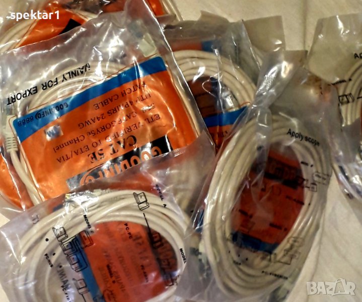 UTP кабел с позлатени накрайници мрежов кабел lan кабел осем пинов кабел на едро и дребно , снимка 1