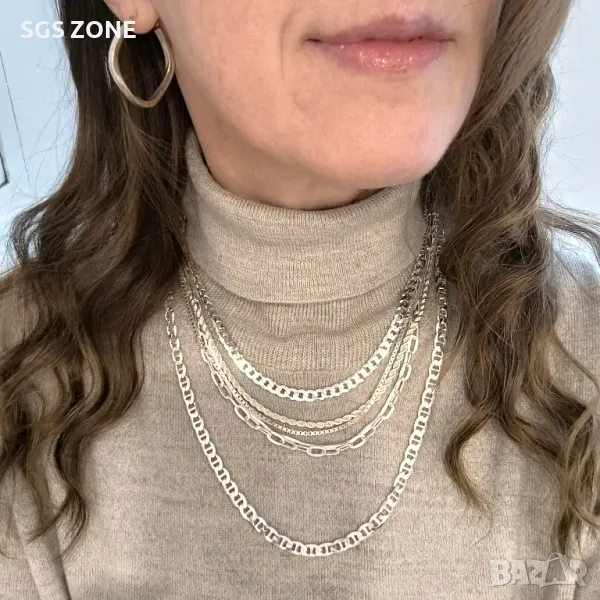 Голям Избор от Сребърни Верижки Произведени в Италия, снимка 1