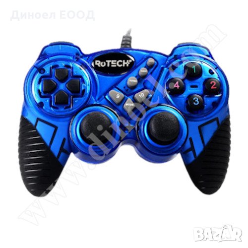 Джойстик с 17 бутона, с вибрация RoTech GamePad RT-51507 USB, снимка 1