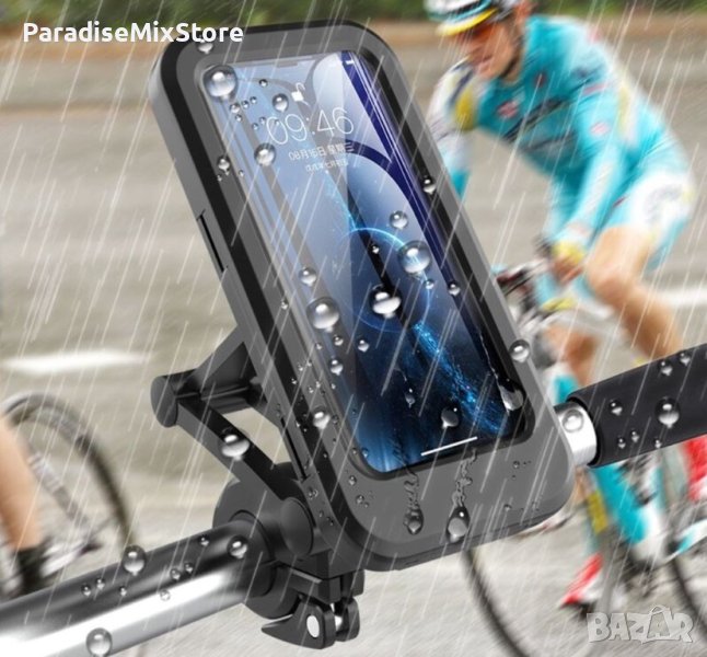 Държач за мобилен телефон за велосипед, водоустойчив, въртящ се на 360гр, снимка 1