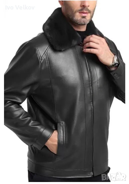Ново мъжко зимно кожено яке!(хл)!промо!, снимка 1