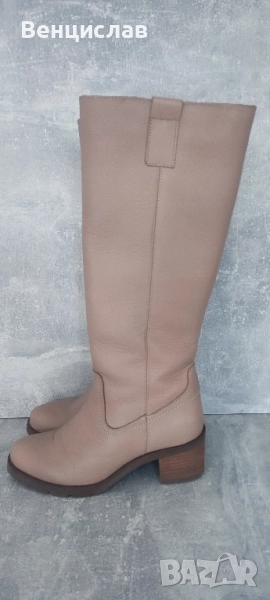 Bullboxer, Кожени ботуши до коляното с висок ток, Сиво-кафяв, снимка 1