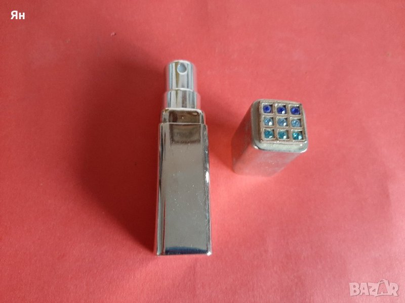  Английска Стара Метална Пръскалка за Парфюми с Камъни , снимка 1