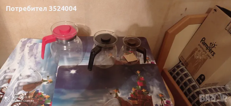 3  нови огнеупорни кани за кафе,чай,мляко .Може и да се вари в тях на котлон. Голяма средна и малка , снимка 1