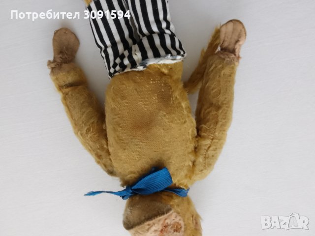 Стара играчка маймуна напълнена със слам , снимка 11 - Колекции - 43886650