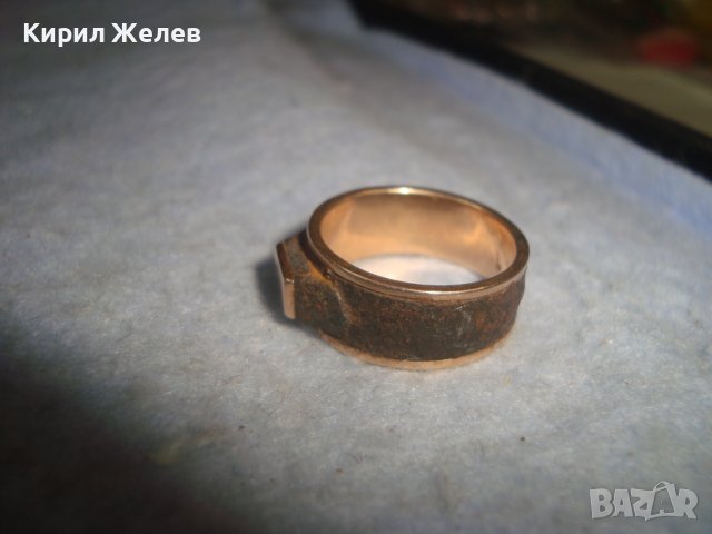 МНОГО РЯДКА ИЗРАБОТКА СТАР ПРЪСТЕН ЖЕЛЯЗО с ПОЗЛАТА КОЛЕКЦИОНЕРСКИ 29467, снимка 7 - Антикварни и старинни предмети - 37787272