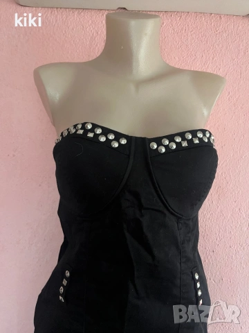 Hot steet act M Дамски черен корсет с метални елементи 