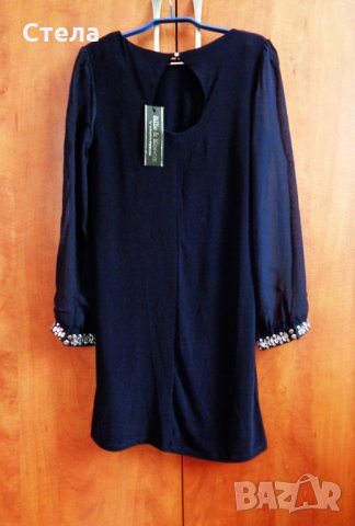 BILLY & BLOSSOM / DOROTHY PERKINS елегантна дамска рокля, нова, с етикет, тъмно синя, снимка 8 - Рокли - 18642670