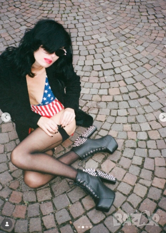 Боти на платформа с шипове Jeffrey Campbell "Havana Last" ,  номер 37, снимка 3 - Дамски боти - 53489583