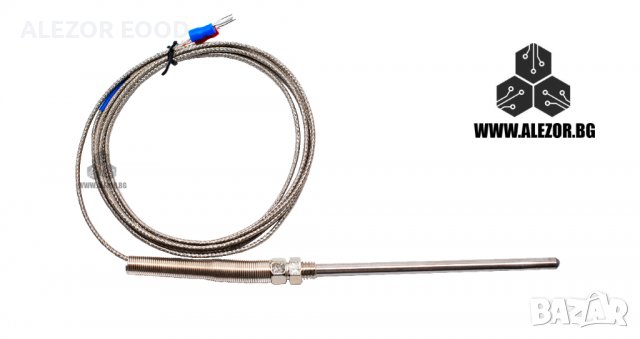 Температурен Сензор, Термодвойка Тип К, 0 До 400 °C, 100 Cm, Резба М8, Сонда 100 Mm, 20200071, снимка 2 - Друга електроника - 30767095