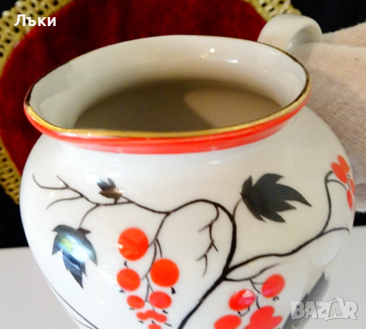 Порцеланова кана ЛФЗ,Красная смородина. , снимка 7 - Антикварни и старинни предмети - 52258594