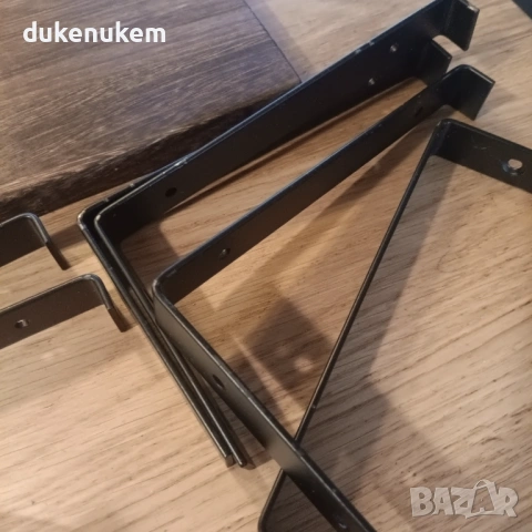 Комплект 3 бр. дървени плаващи стенни рафтове, рустик стил, снимка 6 - Етажерки - 53229496