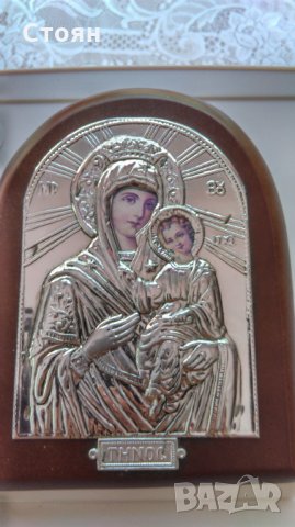 Икони с месингов обков на Исус и Дева Мария. , снимка 4 - Други ценни предмети - 26385579