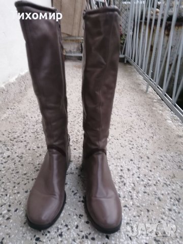 Дамски зимни кожени ботуши 