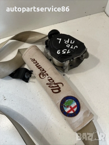 Преден ляв колан за безопасност, бежов за Alfa Romeo 159 Sportwagon 2.0 M-Jet (2009), снимка 2 - Части - 53200758