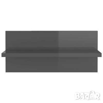 Стенни рафтове, 4 бр, сив гланц, 40x11,5x18 см, снимка 3 - Декорация за дома - 50589171