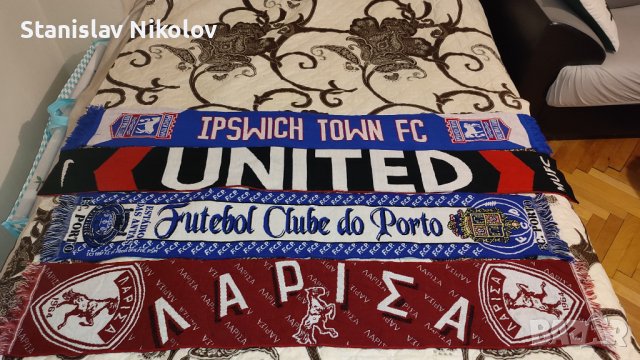 Футболни шалове Ipswich Town, Man. UTD, FC Porto, Inter, Neuchatel Xamax, AEL Larissa, снимка 2 - Футбол - 43887221