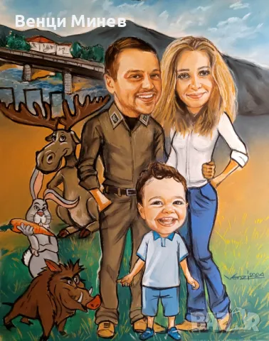 Ръчно рисувани карикатури по снимка, снимка 10 - Картини - 49358865