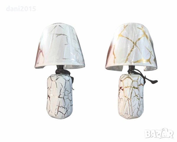 Стилна нощна лампа с елегантен мраморен дизайн, снимка 5 - Настолни лампи - 44874678