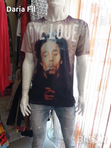 Мъжка тениска с фейс-принт Боб Марли, снимка 2 - Тениски - 33242866