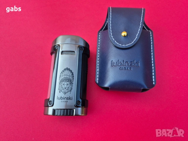 Луксозен комплект lubinski,запалка за пури с калъф, снимка 5 - Запалки - 49902648