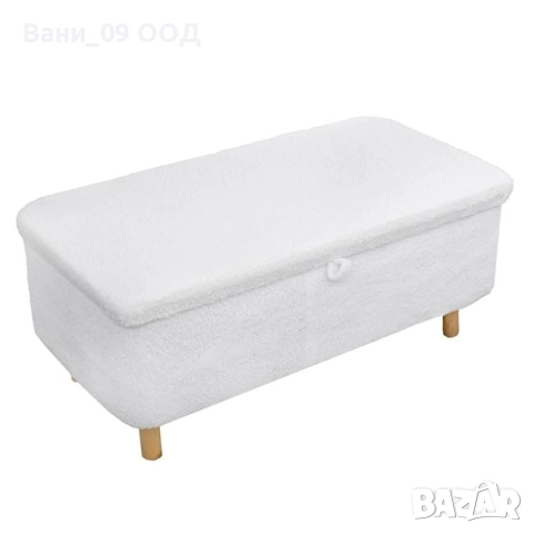 Плюшена табуретка с място за съхранение, снимка 2 - Дивани и мека мебел - 52714526