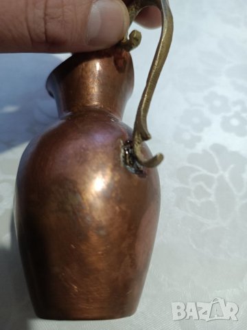 Стара ръчно изработена медна каничка, снимка 7 - Антикварни и старинни предмети - 39553890