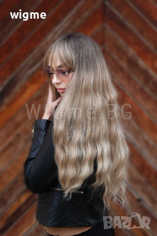 Дълга руса перука на вълни с бретон Бренда, снимка 5 - Аксесоари за коса - 39835653