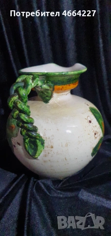 Ръчно рисувана керамична ваза, снимка 3 - Вази - 53069177