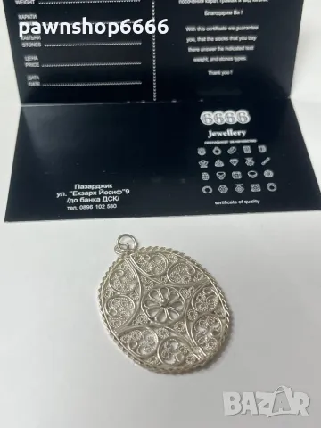 Ръчно изработена сребърна висулка във филигранен стил 925, снимка 8 - Колиета, медальони, синджири - 48585791