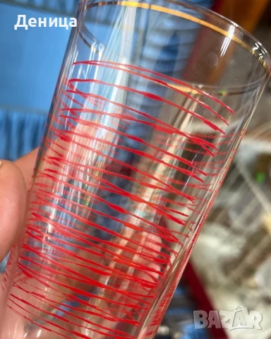 Ретро комплект за студени напитки Кана+ 6 чаши в кашонче Височина на чашите-12 см и вместимост на ок, снимка 8 - Сервизи - 51058462