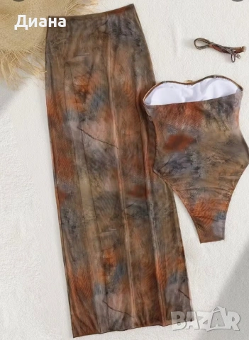 Цял бански+ пола, снимка 2 - Бански костюми - 53191336