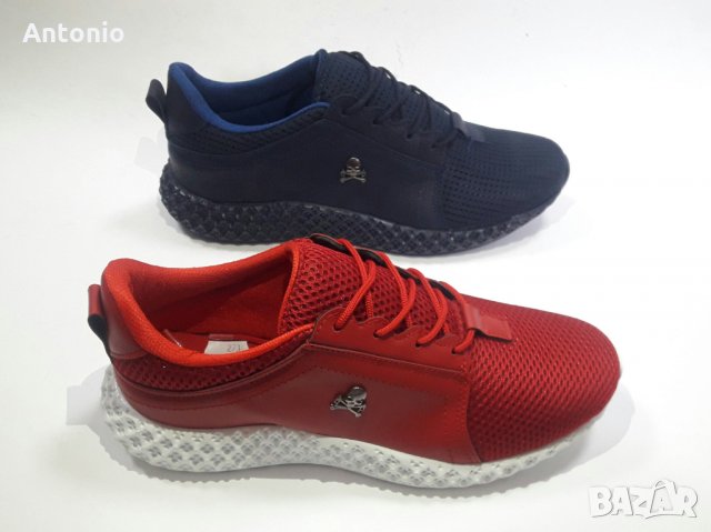 Мъжки маратонки модел 27345 червено и тъмно синьо