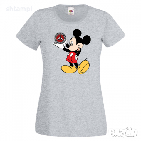 Дамска тениска Mickey Mouse Mercedes .Подарък,Изненада,, снимка 4 - Тениски - 36528738