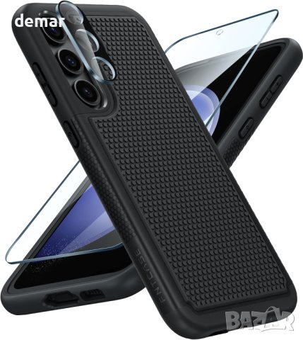 FNTCASE Двуслоен противоударен калъф  за Samsung Galaxy S23 FE, черен