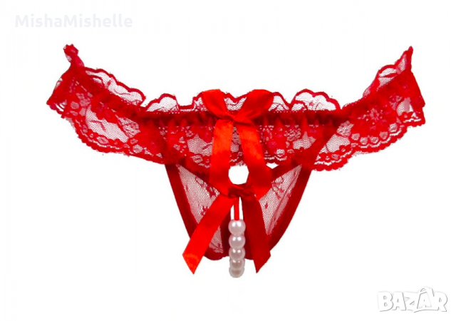 Дамски Прашки V-String със стимулираща вагинална броеница, размер S / M / L, снимка 2 - Бельо - 27942867