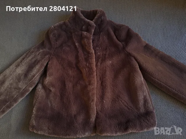 Кафяво пухкаво палто Веро Мода, снимка 1