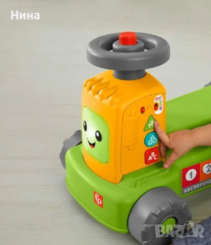 Трактор за вън (двор, улица) и вътре Fisher Price , снимка 4 - Детски велосипеди, триколки и коли - 50726680